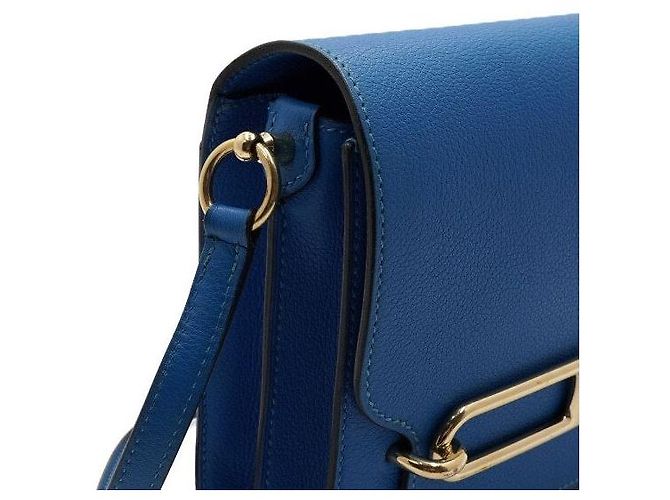 Hermès Borsa a tracolla e crossbody Blue Roulis Gold Hardware - vista 8