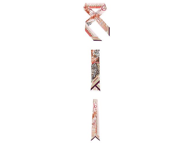 Salvatore Ferragamo Sciarpa in seta stampata Felini da donna Rosa - vista 3