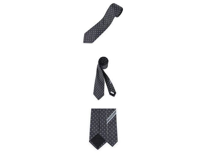 Salvatore Ferragamo Cravatta in jacquard di seta Gancini da uomo (Gray) Marrone - vista 4