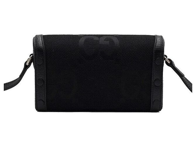 Horsebit 1955 Gucci Mini borsa a tracolla Horsebit in canvas GG nero - vista 4