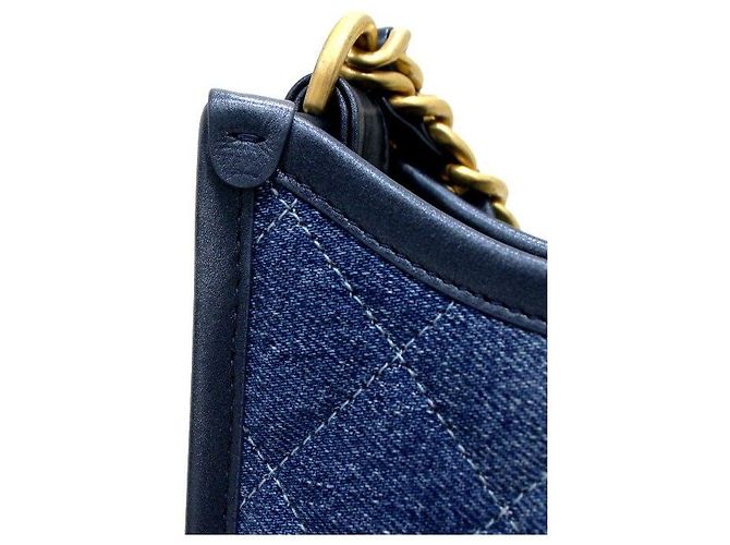 Chanel Borsa Hobo Shablin Denim con catena CC dorata, tote e borsa a tracolla Blu - vista 10