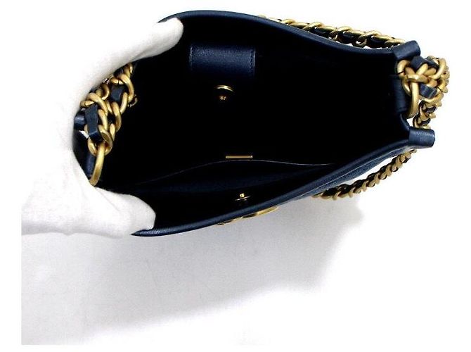 Chanel Borsa Hobo Shablin Denim con catena CC dorata, tote e borsa a tracolla Blu - vista 6