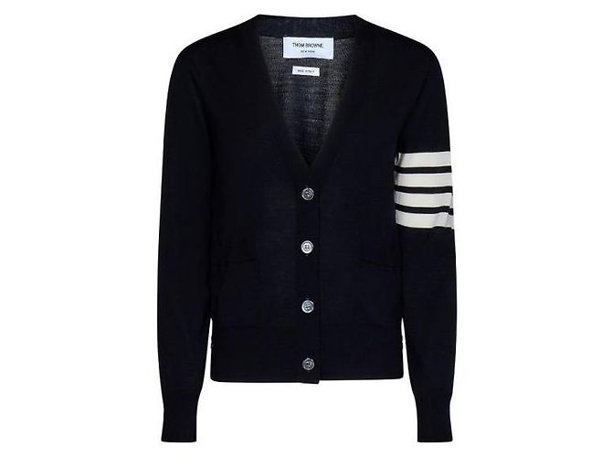 Thom Browne Cardigan aus feiner Merinowolle in entspannter Passform Blau - Ansicht 3