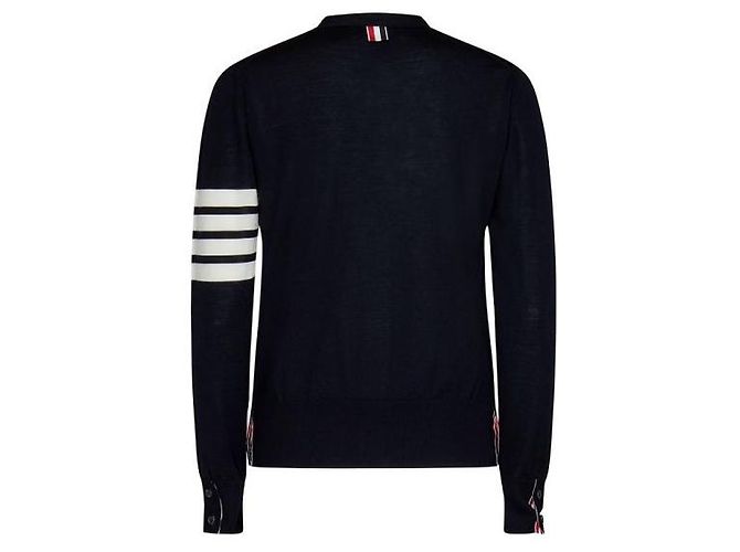 Thom Browne Cardigan aus feiner Merinowolle in entspannter Passform Blau - Ansicht 4