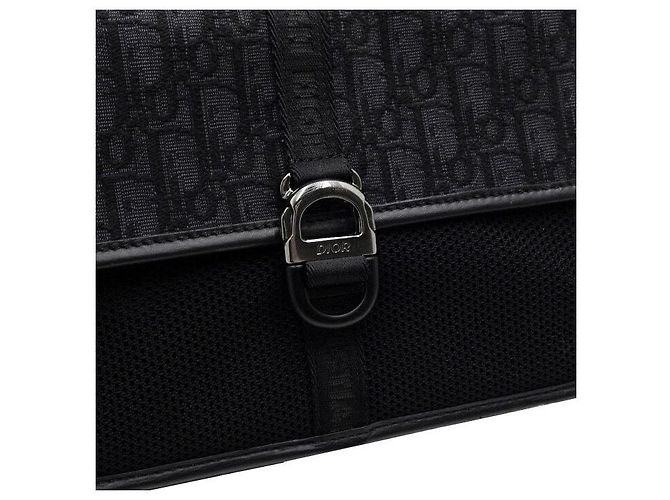 Dior Borsa a tracolla Black Oblique con patta e zip da uomo Nero - vista 10