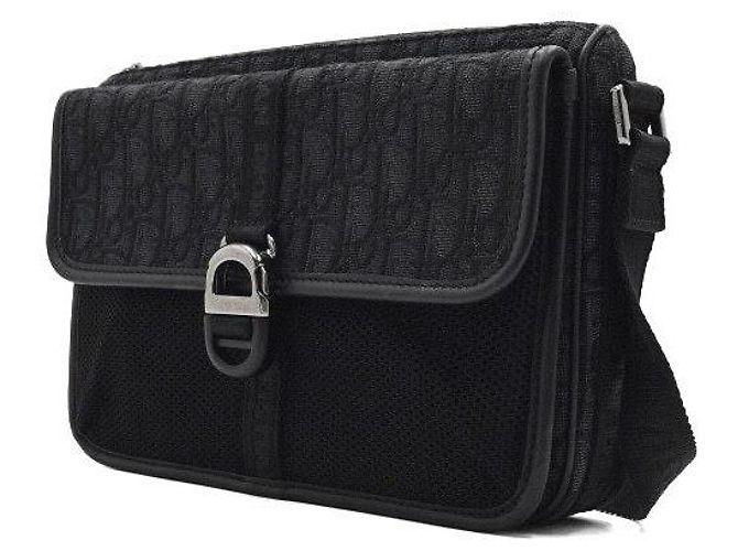 Dior Borsa a tracolla Black Oblique con patta e zip da uomo Nero - vista 2