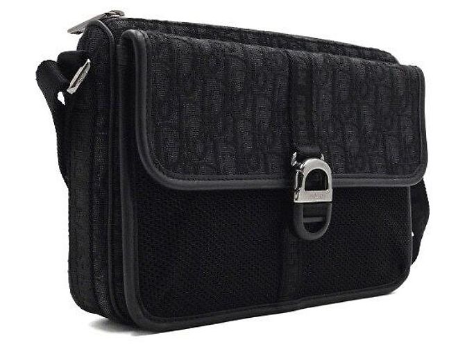 Dior Borsa a tracolla Black Oblique con patta e zip da uomo Nero - vista 3