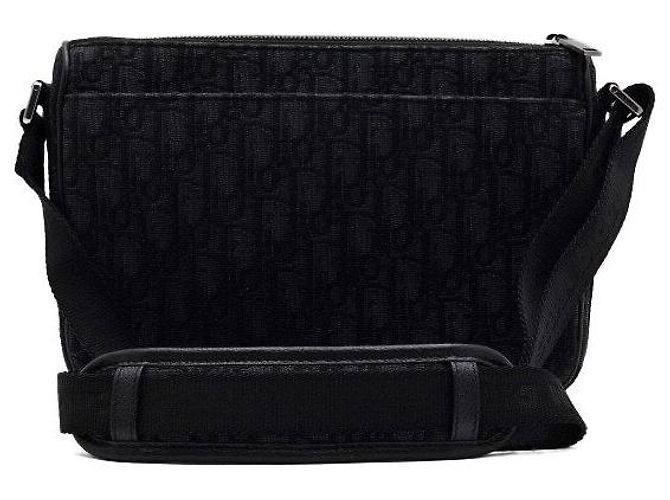 Dior Borsa a tracolla Black Oblique con patta e zip da uomo Nero - vista 4