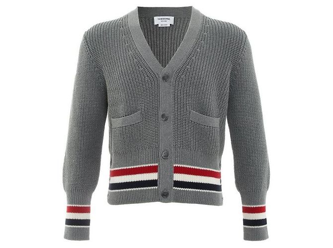 Thom Browne Half Cardigan Stitch Cotton RWB Braun - Ansicht 3