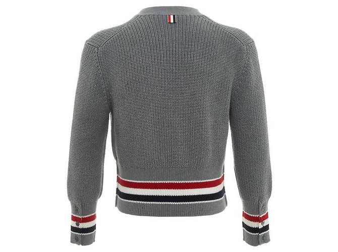 Thom Browne Half Cardigan Stitch Cotton RWB Braun - Ansicht 4