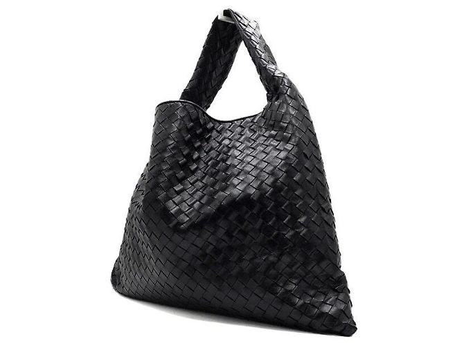 Bottega Veneta Borsa Tote e a Tracolla Hop Large in Pelle Intrecciato Nera Nero - vista 2