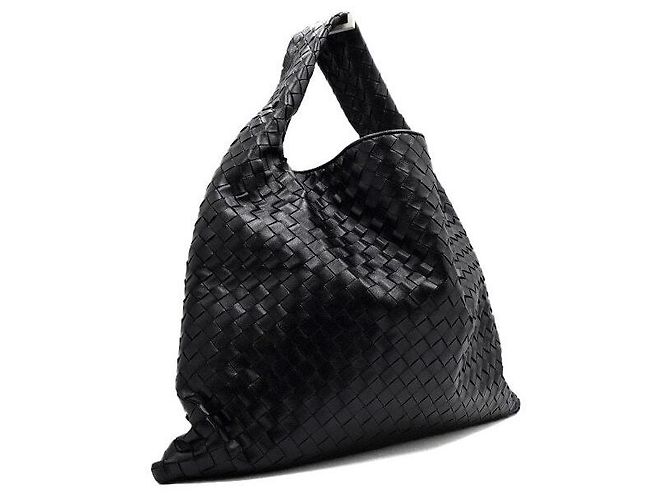 Bottega Veneta Borsa Tote e a Tracolla Hop Large in Pelle Intrecciato Nera Nero - vista 3