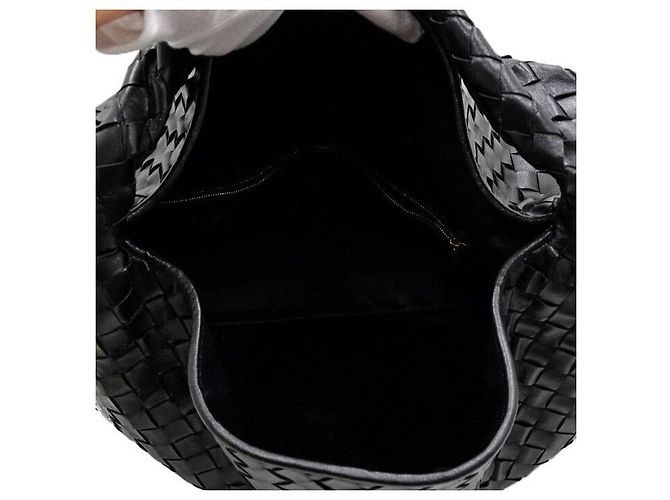 Bottega Veneta Borsa Tote e a Tracolla Hop Large in Pelle Intrecciato Nera Nero - vista 5
