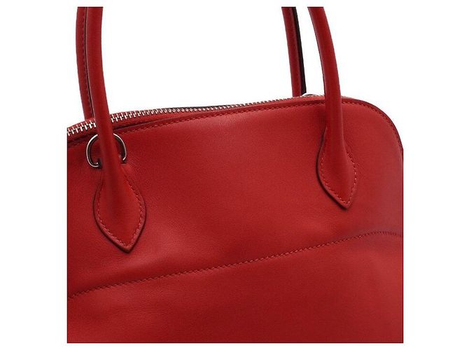 Hermès Borsa Tote Red Swift Bolide con Hardware Argento e Tracolla in Tessuto Rosso - vista 14
