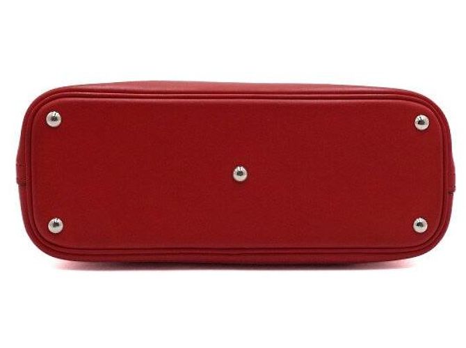 Hermès Borsa Tote Red Swift Bolide con Hardware Argento e Tracolla in Tessuto Rosso - vista 9