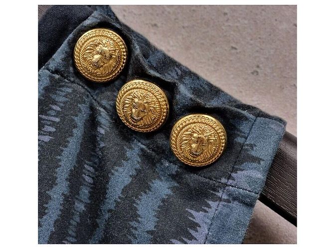 Balmain Camiseta sin mangas estampada con botones dorados Plata - vista 2