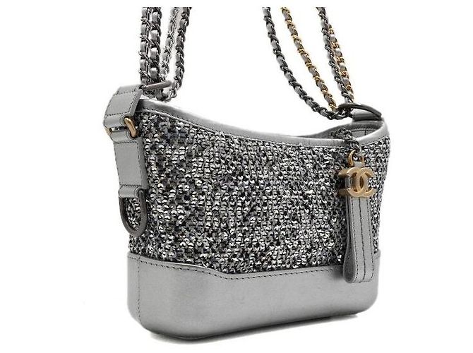 Chanel Borsa a tracolla e crossbody Gabrielle Hobo Small Chain Argento - vista 3