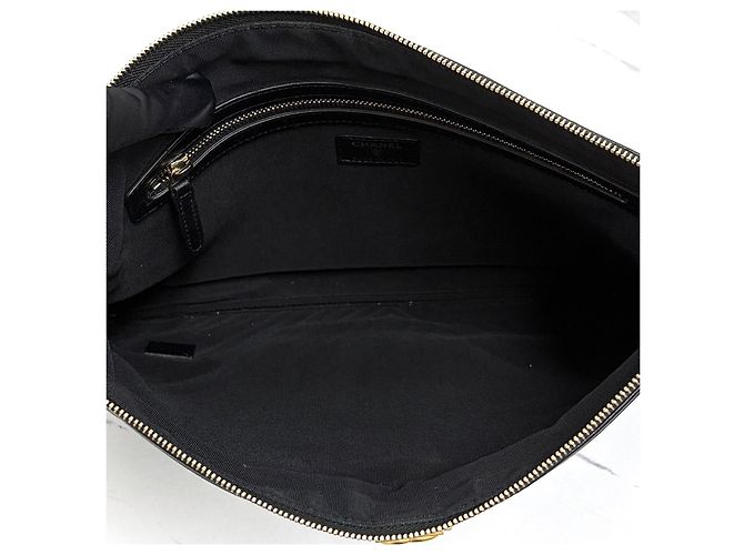 Chanel Borsa a Pochette Boy Chevron Nera Nero - vista 10