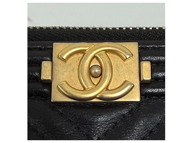 Chanel Borsa a Pochette Boy Chevron Nera Nero - vista 6