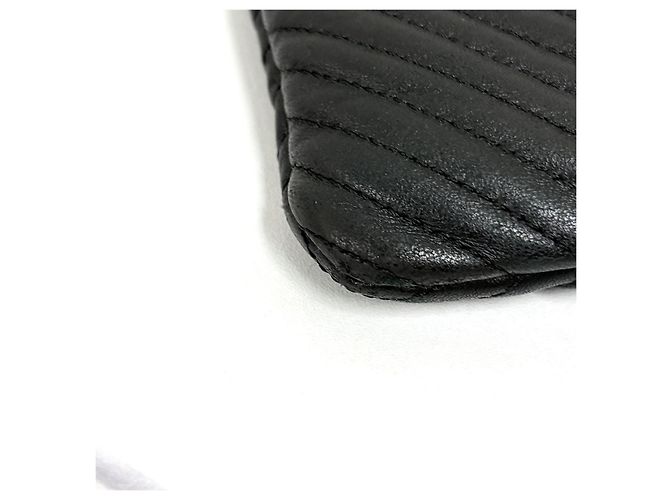Chanel Borsa a Pochette Boy Chevron Nera Nero - vista 8