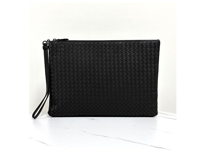 Bottega Veneta Borsa a Clutch Intrecciato Nera Nero - vista 2