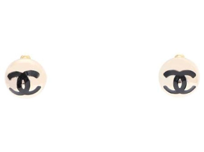 Chanel Orecchini CC Logo in metallo e resina Nero - vista 6