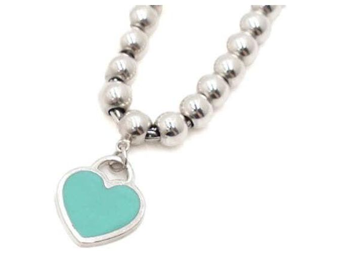Tiffany & Co Bracciale a perle con ciondolo a cuore blu Return to Tiffany in argento da donna - vista 2