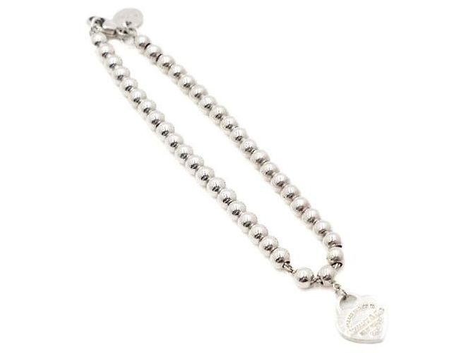 Tiffany & Co Bracciale a perle con ciondolo a cuore blu Return to Tiffany in argento da donna - vista 4