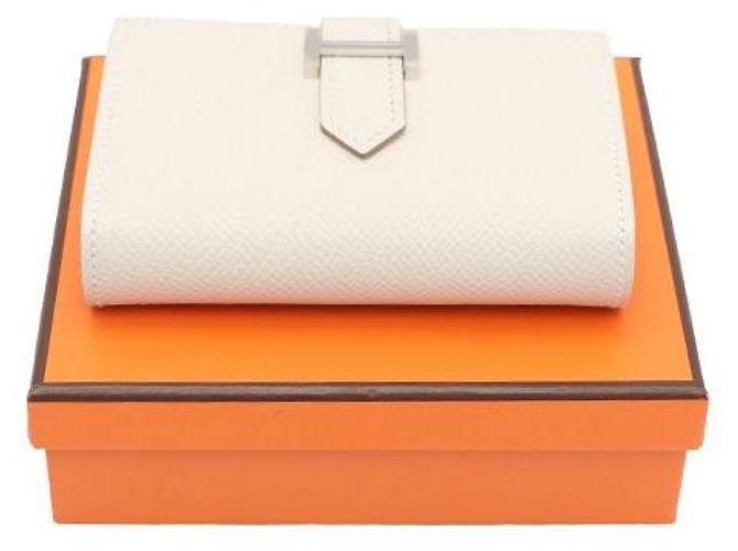 Hermès Tarjetero compacto con herrajes plateados Castaño - vista 8