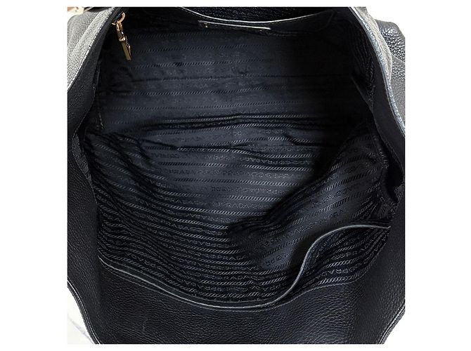 Prada Borsa Tote in Vitello Daino Nero - vista 12
