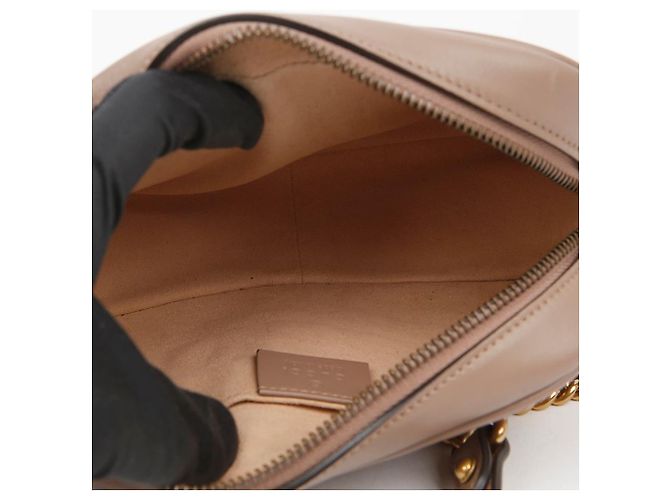 Gucci Sac à épaule mini GG Marmont Matelassé Dusty Pink Nude Marron - vue 10