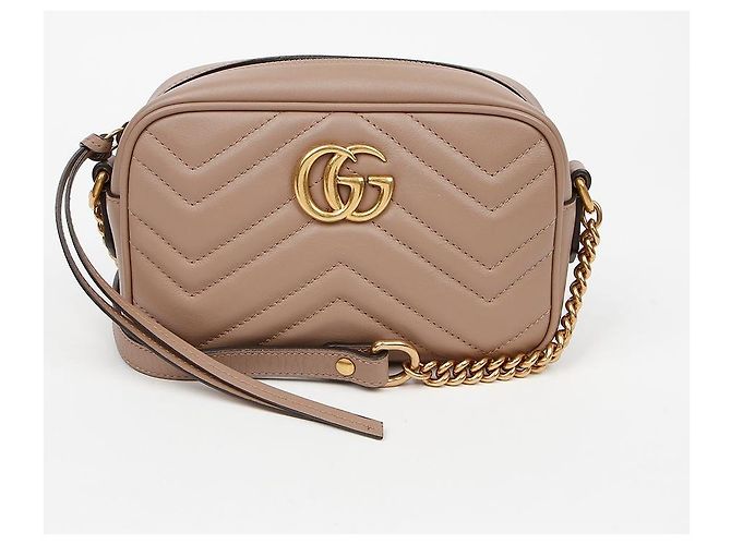 Gucci Sac à épaule mini GG Marmont Matelassé Dusty Pink Nude Marron - vue 2