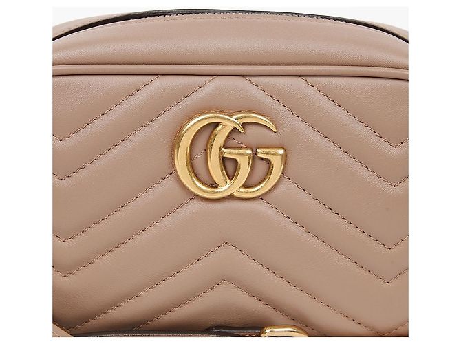 Gucci Sac à épaule mini GG Marmont Matelassé Dusty Pink Nude Marron - vue 3