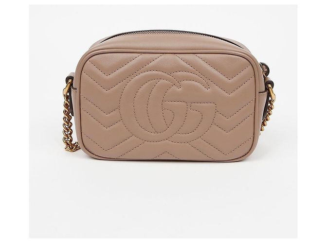 Gucci Sac à épaule mini GG Marmont Matelassé Dusty Pink Nude Marron - vue 4