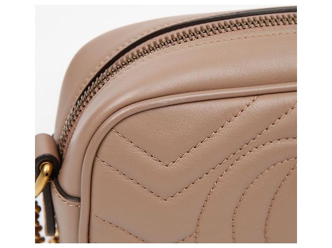 Gucci Sac à épaule mini GG Marmont Matelassé Dusty Pink Nude Marron - vue 5