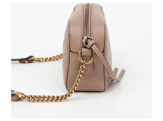 Gucci Sac à épaule mini GG Marmont Matelassé Dusty Pink Nude Marron - vue 6