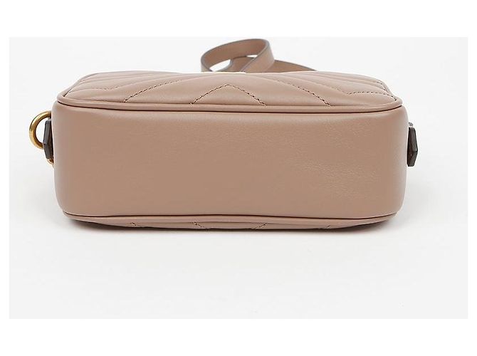 Gucci Sac à épaule mini GG Marmont Matelassé Dusty Pink Nude Marron - vue 7