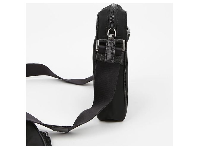 Prada Bolsa de ombro em couro Saffiano e Re-Nylon com logo triangular Preto - vista 5