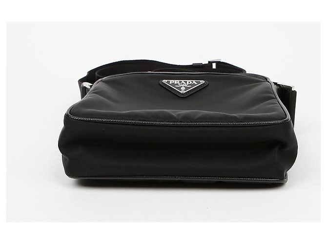 Prada Bolsa de ombro em couro Saffiano e Re-Nylon com logo triangular Preto - vista 6
