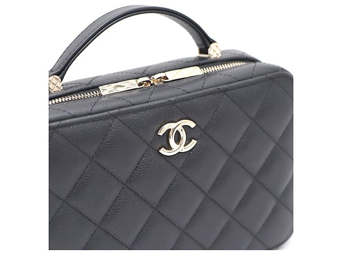 Chanel Bolso Vanity Caviar con asa superior, bolso cosmético, bolso cámara, bolso tote, bolso bandolera Negro - vista 16