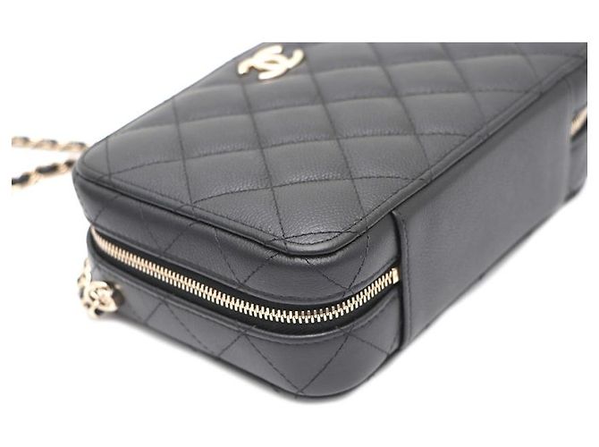 Chanel Bolso Vanity Caviar con asa superior, bolso cosmético, bolso cámara, bolso tote, bolso bandolera Negro - vista 17