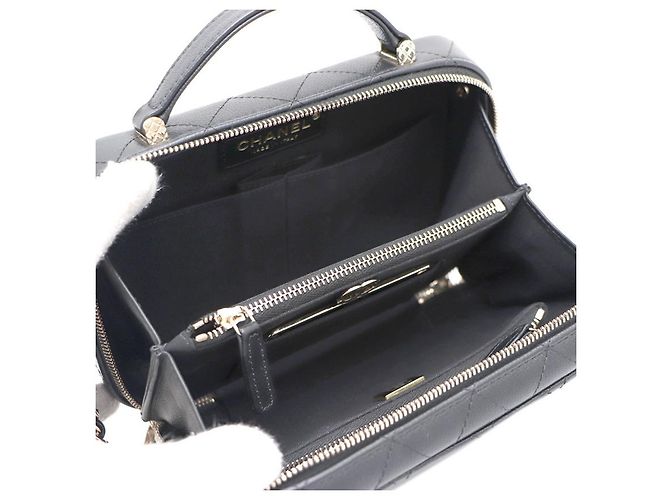 Chanel Bolso Vanity Caviar con asa superior, bolso cosmético, bolso cámara, bolso tote, bolso bandolera Negro - vista 19