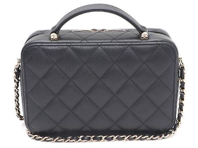 Chanel Bolso Vanity Caviar con asa superior, bolso cosmético, bolso cámara, bolso tote, bolso bandolera Negro - vista 3