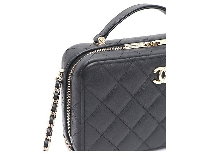 Chanel Bolso Vanity Caviar con asa superior, bolso cosmético, bolso cámara, bolso tote, bolso bandolera Negro - vista 5
