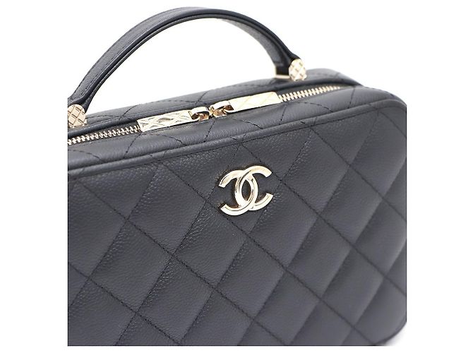 Chanel Bolso Vanity Caviar con asa superior, bolso cosmético, bolso cámara, bolso tote, bolso bandolera Negro - vista 6