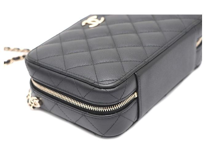 Chanel Bolso Vanity Caviar con asa superior, bolso cosmético, bolso cámara, bolso tote, bolso bandolera Negro - vista 7