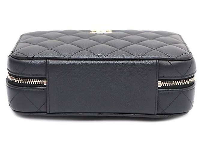 Chanel Bolso Vanity Caviar con asa superior, bolso cosmético, bolso cámara, bolso tote, bolso bandolera Negro - vista 8