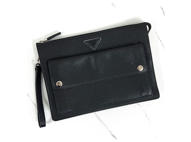 Prada Pochette en cuir noire - vue 2
