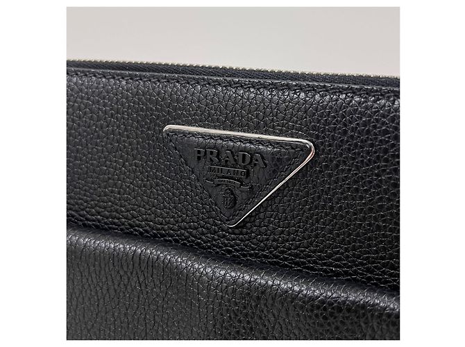 Prada Pochette en cuir noire - vue 7
