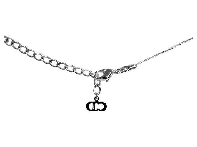 Dior Vertical CD Silber Halskette - Ansicht 4
